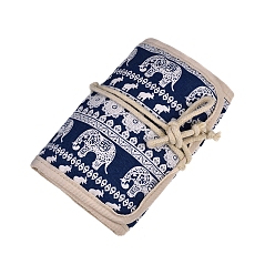 Слон Футляры для вязальных спиц из ткани, дорожный органайзер, сумка для хранения спиц, тунисские крючки и аксессуары для вязания крючком, слон, 51.5x19 см