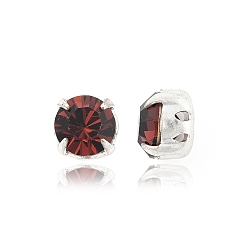 90100 Burgundy Preciosa® maxima crystal в пришивной чашке, чешский хрусталь, с настройками латуни, 719 37 080 шатон (круглый), серебряные, 90100 бордовый, ss 34 (7.05~7.25 мм)
