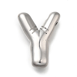 Letter Y 304 подвески из нержавеющей стали, буквенное очарование, анти-тускнение, Письмо Y, 21x16x5 мм, отверстие : 3.4x2 мм