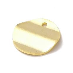 Real 24K Gold Plated Brass Pendants, Flat Round Charms, Real 24K Gold Plated, 15x15x1mm, Hole: 1.4mm