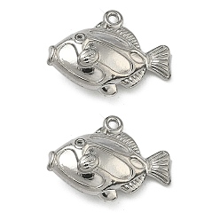 Fish 304 подвески из нержавеющей стали, цвет нержавеющей стали, тропических рыб, 14.5x20x6 мм, отверстие : 1.2 мм