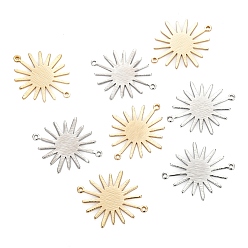 (52) Непрозрачная лаванда Латунные соединители звеньев солнечного затмения, долговечный, солнце, разноцветные, 26.5x22.5x0.8 мм, отверстие : 1.2 мм