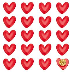 Красный 20 шт. значок в виде сердца из смолы для рюкзака, красные, 20 мм