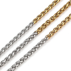 Золотой & Цвет Нержавеющей Стали 304 двухцветные цепи из нержавеющей стали для пшеницы, несварные, ионное покрытие (ip), с катушкой, золотые и нержавеющая сталь цвет, 2 мм