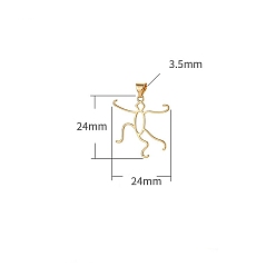 Золотой Латуни кабошон настройки подвески, человек, золотые, 24x24 мм, отверстие : 3.5 мм