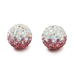Розовый Градиентный дизайн полимерная глина стразы бусины, круглые, для изготовления брелоков для телефона и принадлежностей для изготовления ювелирных изделий, светло-розовый, 16.5 мм, отверстие : 1.8 мм