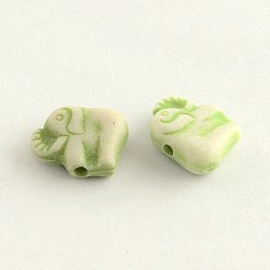 Mixed Color Craft Style Acrylic Beads, Elephant, Mixed Color, 9x12x4mm, Hole: 2mm, about 1500pcs/500g