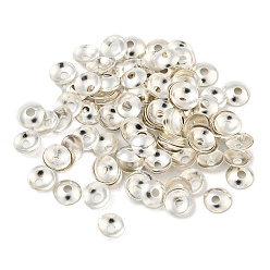 Серебро Железный шарик крышки, без кадмия и без свинца, диск, серебряные, 4x1 мм, отверстие : 1 мм