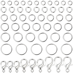 Платина Карабин-лобстер из цинкового сплава, с латунными открытыми скачками, разнообразные, платина, 10x6 мм, отверстие : 1 мм