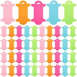 (52) Непрозрачная лаванда 100 шт. 5 стили пластиковые катушки с нитками, намоточные доски, для вышивки крестом, разноцветные, 49.5~50x29.5~30x1 мм, 20 шт / стиль