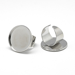 Платина Настройки колодок железное кольцо, без кадмия, без никеля и без свинца, платина, лоток : 20 мм, 18 мм