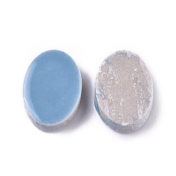 Sky Blue Porcelain Cabochons, Oval, Sky Blue, 12.5x18x5mm, 60pcs/bag