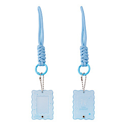 Темно-Голубой Брелоки-фоторамки из полиэстера и акрила, прямоугольные, платина, глубокое синее небо, 210 мм