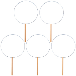 Круглые 5шт. рамки для вееров ручной работы из железа, с деревянной ручкой, круглые, 350x210x10 мм