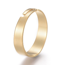 Золотой Регулируемые 201 гладкие кольца из нержавеющей стали, золотые, внутренний диаметр: 18 мм