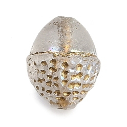 Серебро Непрозрачные бусины из прозрачного стекла, желудь, серебряные, 12x10 мм, отверстие : 1 мм