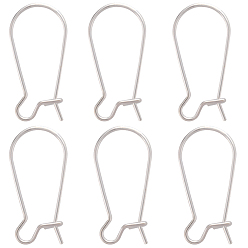 Серебро 10шт. 925 серьги-кольца из стерлингового серебра, провод почки, серебряные, 20x9.5 мм, штифты : 0.7 мм