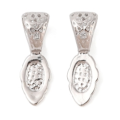 Платина Стойки покрытие латунь прижимные поручительств, приклеиваемые плоские держатели для изготовления подвесок, без кадмия и без свинца, платина, 24x8x8 мм, отверстие : 8.5x6 мм