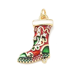 Настоящее золото 18K Латунные микро проложить кубического циркония подвески, подвески для обуви/ботинок, с эмалью, долговечный, стойки покрытие, без свинца и без кадмия, с целью перехода в кольце, реальный 18 k позолоченный, 23x15x4 мм