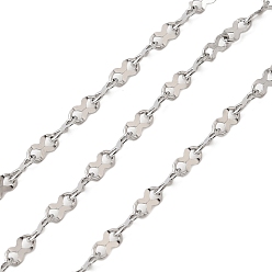 Нержавеющая Сталь Цвет 304 цепи из нержавеющей стали 8-образных звеньев, пайки, с катушкой, цвет нержавеющей стали, 4.5x2.5x0.5 мм