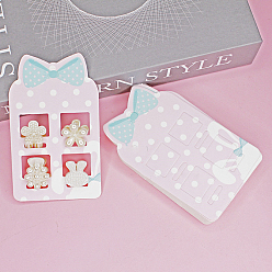 Белый Карты дисплея скрепки для волос, заколки для волос украшения аксессуары для волос, бантом, белые, 10x6 см