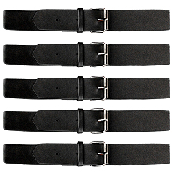 Negro 5 Hebillas de cuero sintético (pu), con hebillas de rodillos de hierro, accesorios de falda, negro, 225x28x2 mm