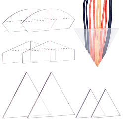 Прозрачный 8шт 4 стиль прозрачные акриловые шаблоны для пэчворка, руководство по кожаной бахроме, направляющий шаблон для обрезки бахромы, треугольные, веер и стрелка, прозрачные, 2.9~4.9x3.4~8x0.25 см, 2 шт / цвет