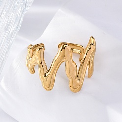 Letter V Морская тематика животных 304 открытые манжеты из нержавеющей стали, реальный 18 k позолоченный, Буква V, 16 мм, регулируемый