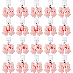 Бледно-Розовый 20шт пластиковые мобильные пылезащитные заглушки, с подвесками из эмали и сплава , бантом, розовый жемчуг, 34 мм