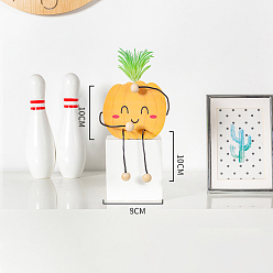 Тыква Декорации из искусственной травы, с деревянным держателем в форме овоща, тыквенный узор, 80x200 мм