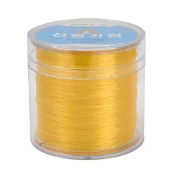 Желтый Корейская эластичная эластичная нить с круглыми кристаллами, для браслетов изготовление ювелирных изделий из драгоценных камней ремесло из бисера, желтые, 0.7 мм, около 196.85 ярдов (180 м) / рулон