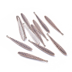 Красная Медь Подвески из сплава , без кадмия, без никеля и без свинца, бейсбольной битой, Красная медь, 43x6x1 мм, отверстие : 1 мм