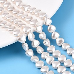 (404) Непрозрачное AB Кислое яблоко Прозрачные брызги окрашенные стеклянные бусы пряди, сердце, цветочный белый, 8x8.5x4.5 мм, отверстие : 0.8 мм, около 52~53 шт / нитка, 16.06~16.46 дюйм (40.8~41.8 см)