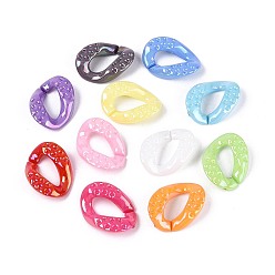 (52) Непрозрачная лаванда УФ-покрытие непрозрачных акриловых соединительных колец, разъемы для быстрой связи, для изготовления бордюрных цепей, твист, разноцветные, 19x14x4 мм, внутренний диаметр: 11x5 мм