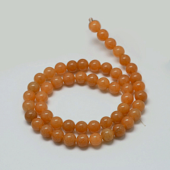 Red Aventurine Natural Red Aventurine Stone Round Bead Strands, 6mm, Hole: 0.8~1mm, about 62pcs/strand, 15 inch