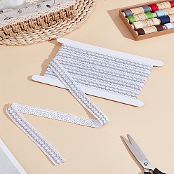 Blanc 4m rubans en polyester tressé, accessoires de vêtements, blanc, 3/4 pouces (19 mm), environ 4.37 yards (4m)/ensemble
