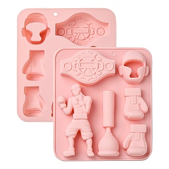 Pink 2шт. силиконовые формы на тему бокса для поделок своими руками, тема бокса, розовые, 17.8x15.4x2.6 см