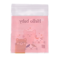 Cat Shape Прямоугольные самоклеящиеся пакеты для печенья opp, для выпечки упаковочные пакеты, Узор кошки, 13x9.9x0.01 см, около 95~100 шт / упаковка