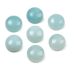 Flower Amazonite Натуральные цветочные кабошоны из амазонита, полукруглый, плоский зад, 8x4 мм