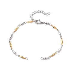 Золотой & Цвет Нержавеющей Стали 304 изготовление браслета из нержавеющей стали с цепочкой в виде конского глаза для женщин, золотые и нержавеющая сталь цвет, 6-3/4 дюйм (17.3 см)