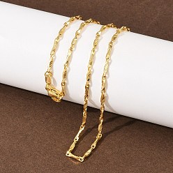 Настоящее золото 18K 2Миллиметровые латунные цепочки с текстурированными плоскими звеньями для мужчин и женщин, реальный 18 k позолоченный, 19.65 дюйм (49.9 см)