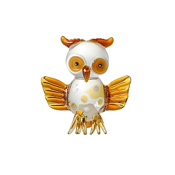 Сова Украшения для животных ручной работы лэмпворк, для украшения дома, сова, 68x62 мм