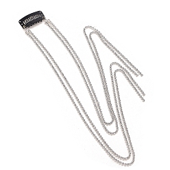 Кристалл Металлические заколки для волос, с цепочкой для наращивания волос со стразами, аксессуары для волос для женщин и девочек, кристалл, 400 мм