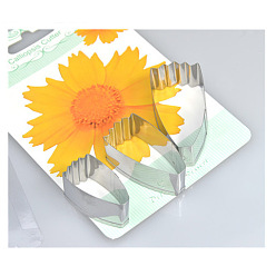Stainless Steel Color 304 Stainless Steel Cookie Cutters, Cookies Moulds, DIY Biscuit Baking Tool, Petal, Stainless Steel Color, 37x17mm, 42x22mm, 51x26mm, 3pcs/set