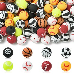 Mixed Shapes 80 шт. 8 стили ручной работы 8 шарики из полимерной глины, игры с мячом, разнообразные, 9.5~10 мм, отверстие : 1.5~2 мм, 10 шт / стиль