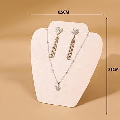 Античный Белый Деревянные покрытые бархатом подставки для бюстов для ювелирных изделий для ожерелий, Серьги, старинный белый, 19x21 см