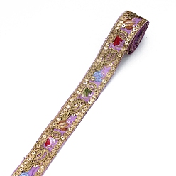 Сливовый Лента для вышивки из полиэстера, орнамент одежды, слива, 1-1/8 дюйм (30 мм), около 10 ярд / шт