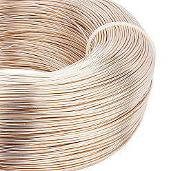 Champagne Gold Круглый анодированный алюминиевый провод, для изготовления ювелирных изделий, шампанское золото, 18 датчик, 1.0 мм, около 656.16 футов (200 м) / 500 г