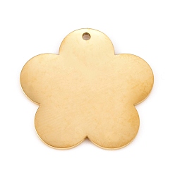 Золотой 304 подвески из нержавеющей стали, зеркальная полировка, штамповка пустой метки, лазерная резка, цветок, золотые, 19.7x20.2x0.8 мм, отверстие : 1.2 мм