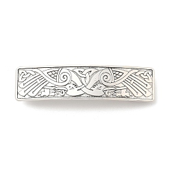 Античное Серебро Заколки для волос в стиле ретро из сплава викингов, аксессуары для волос для женщин и девочек, прямоугольные, античное серебро, 82x20.5x10.5 мм